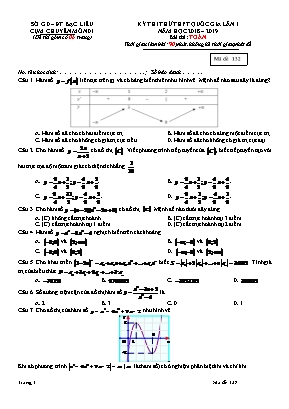 Đề thi thử THPT Quốc gia lần 1 môn Toán - Mã đề 132 - Năm học 2018-2019 - Sở giáo dục và đào tạo Bạc Liêu